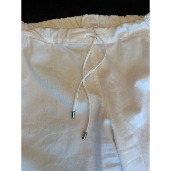 MaxMara Leisure White Cotton-Blend Elastic Waist Drawstring Pants  M Casual Fit - Picture 2 of 4
